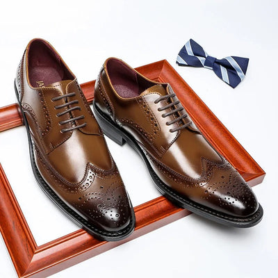 Baroque Perforated Leather Oxfords
