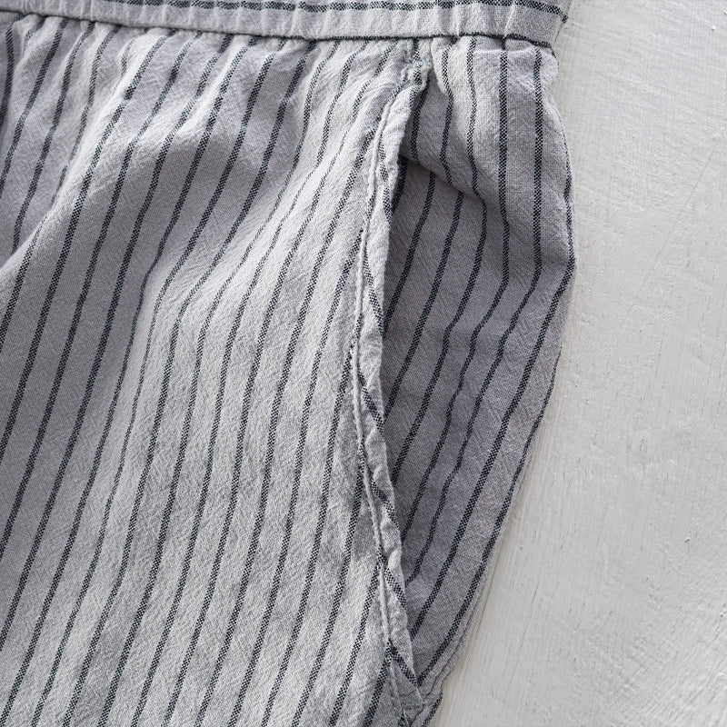 Emilio Pinstripe Cotton Trousers