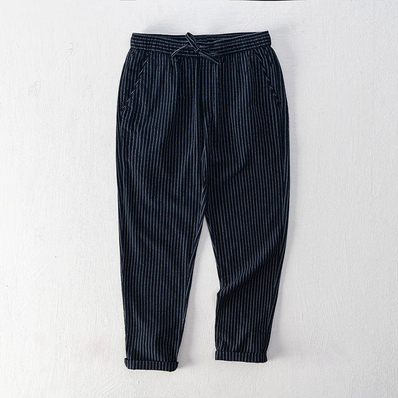 Emilio Pinstripe Cotton Trousers
