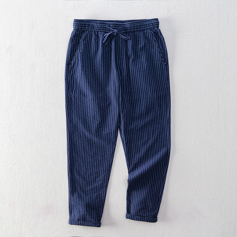 Emilio Pinstripe Cotton Trousers