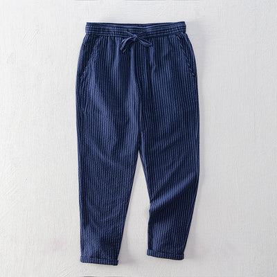 Emilio Pinstripe Cotton Trousers