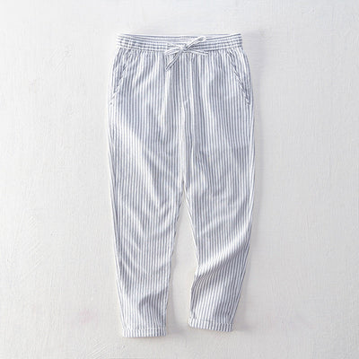 Emilio Pinstripe Cotton Trousers