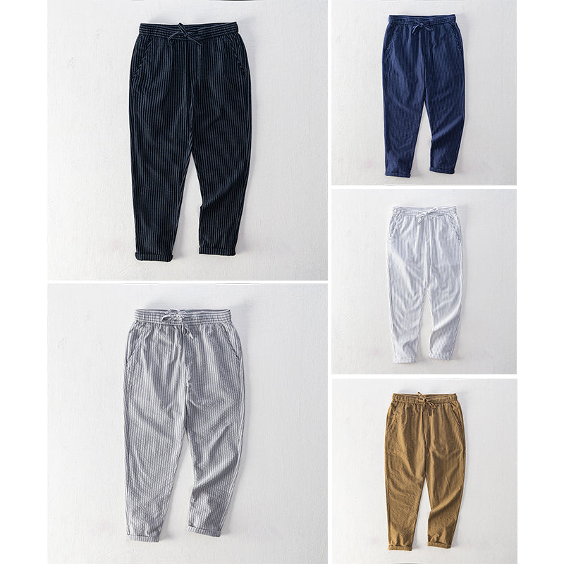 Emilio Pinstripe Cotton Trousers