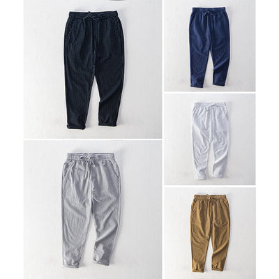 Emilio Pinstripe Cotton Trousers