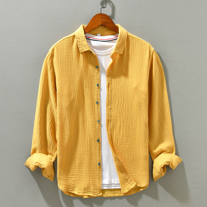 Aegean Crinkle Cotton Shirt