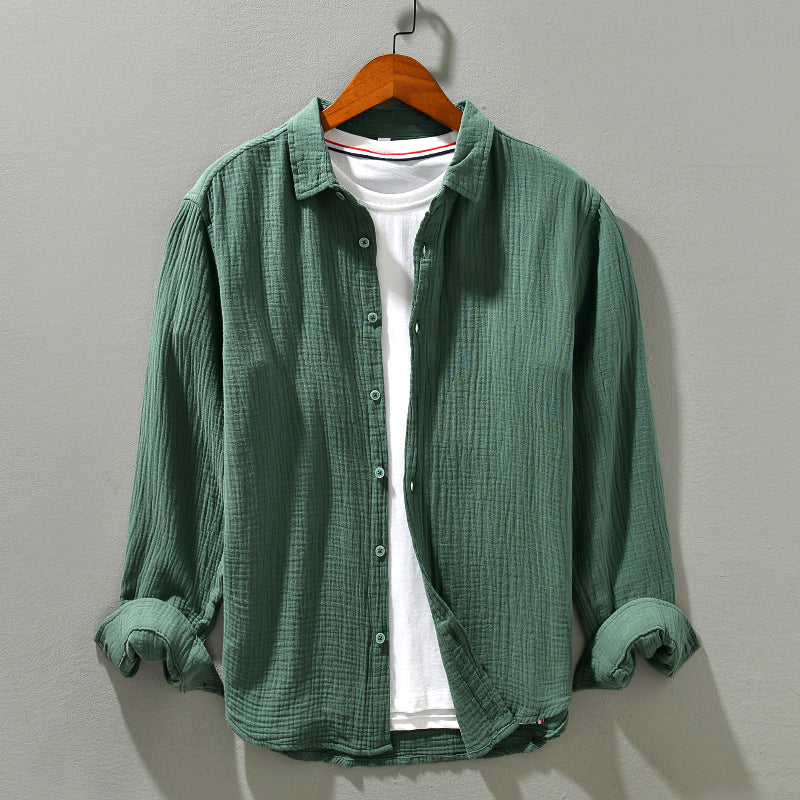 Aegean Crinkle Cotton Shirt