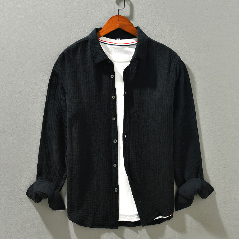 Aegean Crinkle Cotton Shirt