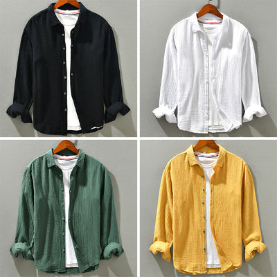 Aegean Crinkle Cotton Shirt
