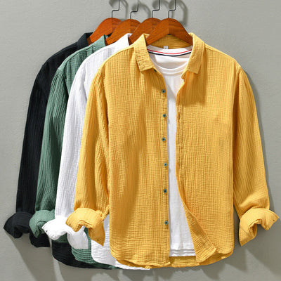 Aegean Crinkle Cotton Shirt