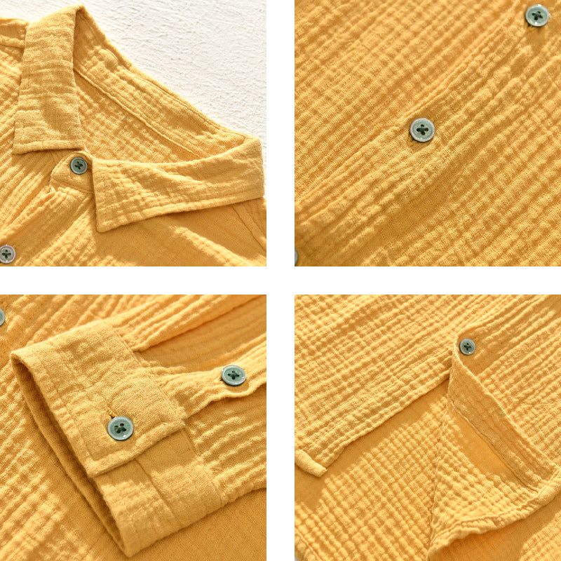 Aegean Crinkle Cotton Shirt