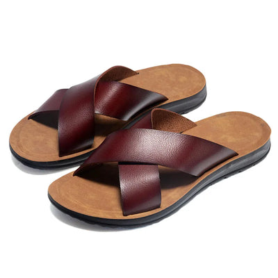 Villano Leather Slide Sandals