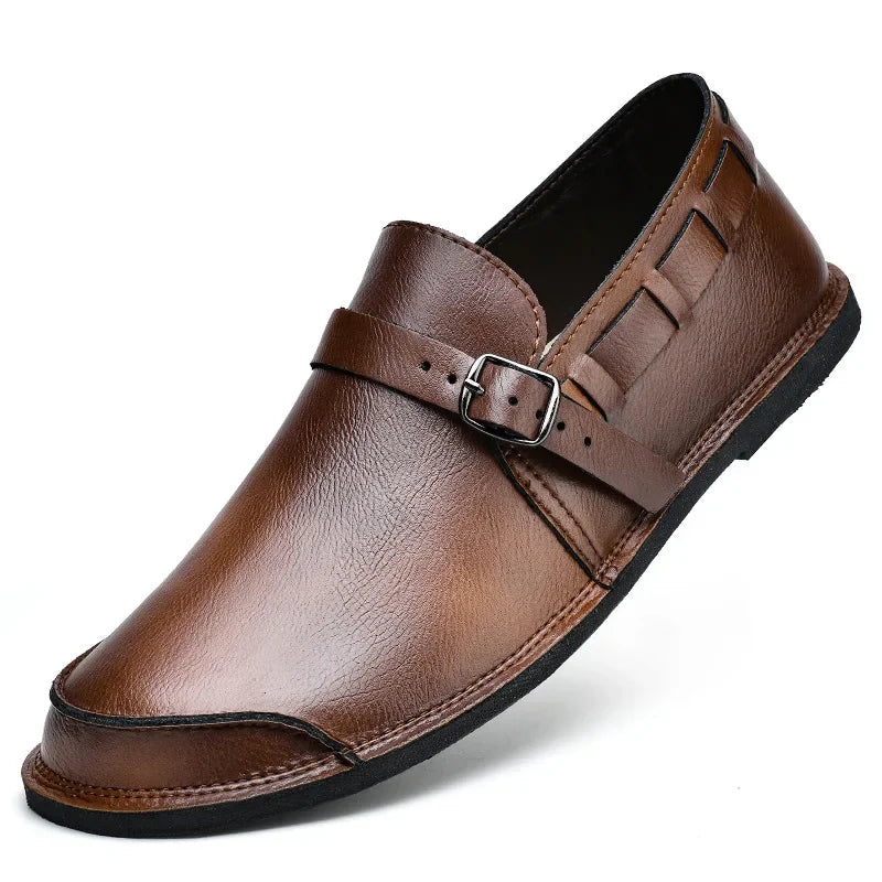 Massimo Burnished Monk Loafers