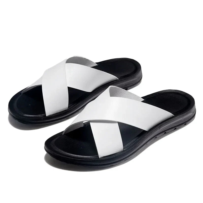 Villano Leather Slide Sandals
