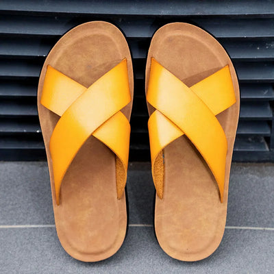 Villano Leather Slide Sandals
