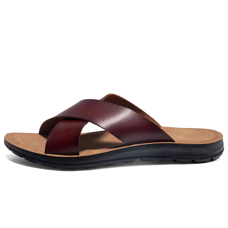 Villano Leather Slide Sandals