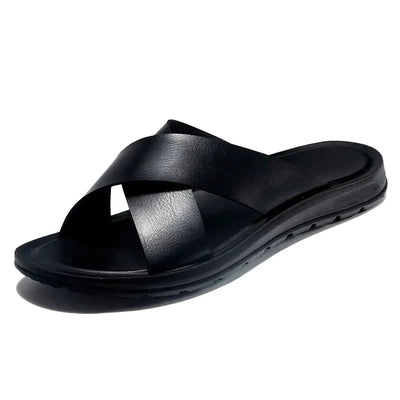 Villano Leather Slide Sandals