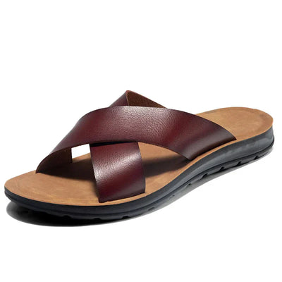 Villano Leather Slide Sandals
