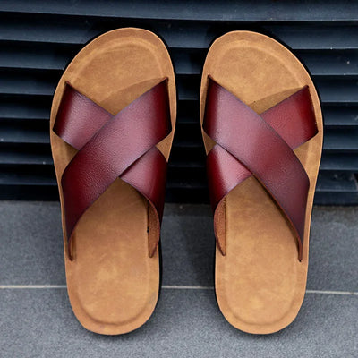 Villano Leather Slide Sandals