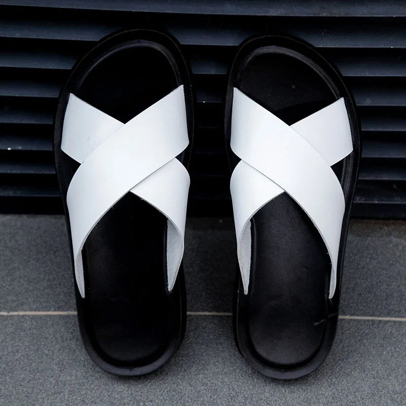 Villano Leather Slide Sandals