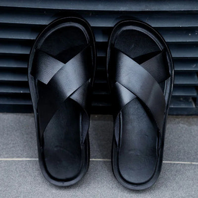 Villano Leather Slide Sandals