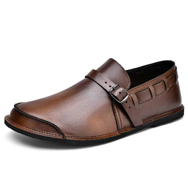 Massimo Burnished Monk Loafers