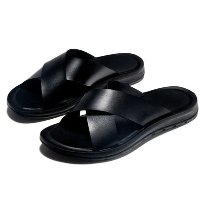 Villano Leather Slide Sandals