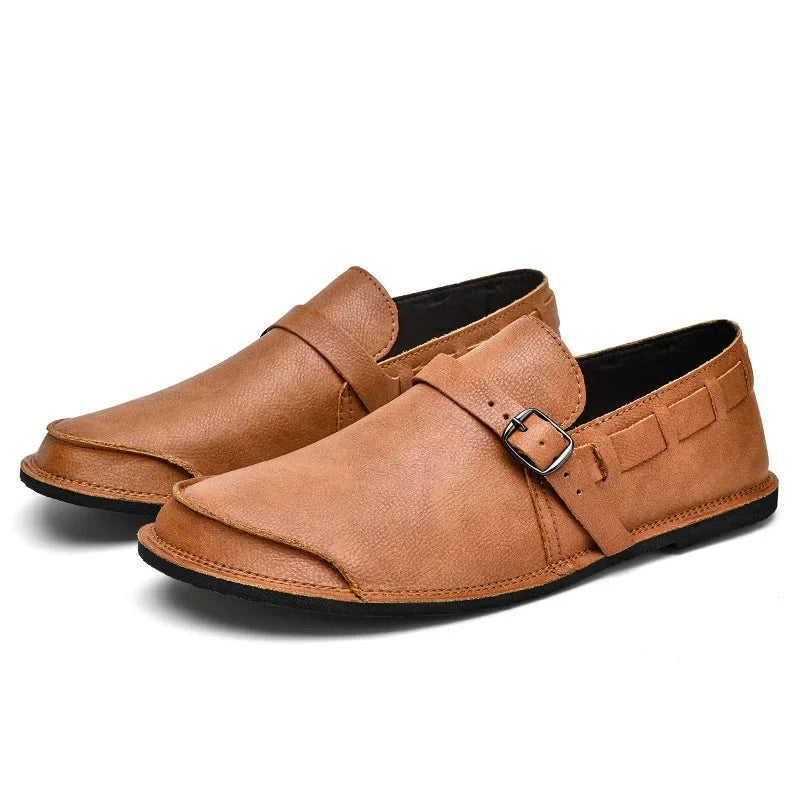 Massimo Burnished Monk Loafers