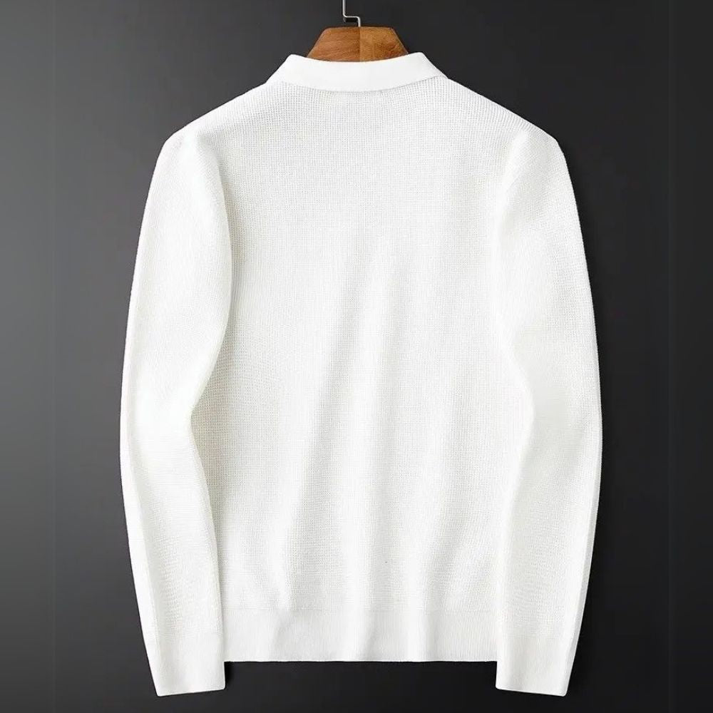 Textured Zip Polo