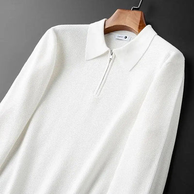 Textured Zip Polo