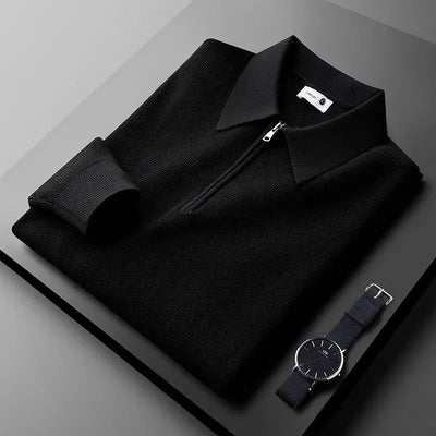 Textured Zip Polo