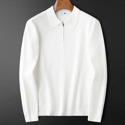 Textured Zip Polo